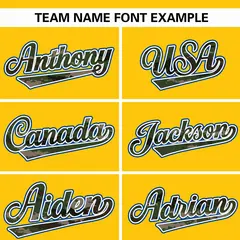 Gold Camo Font Authentic Baseball Jersey 3