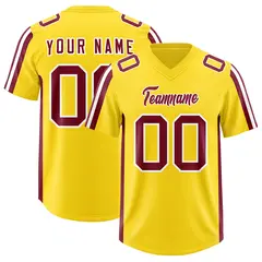 Gold Cardinal and White Side Stripe Football Jersey 1