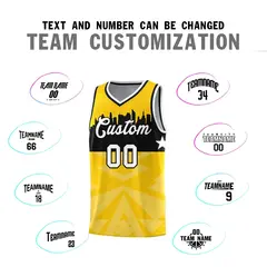 Gold City Silhouette Pattern Basketball Jersey 4