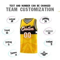 Gold City Silhouette Pattern Basketball Jersey 4