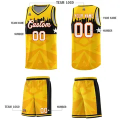 Gold City Silhouette Pattern Basketball Jersey 5