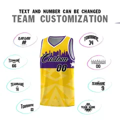 Gold City Silhouette Pattern Basketball Jersey 5