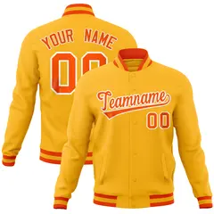 Gold Classic Varsity Full-Snap Letterman Baseball Jacket 1