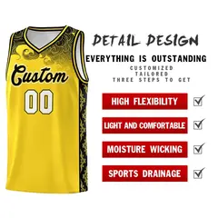 Gold Cloud Pattern Sports Uniform Basketball Jersey Set 2