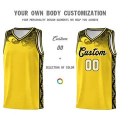Gold Cloud Pattern Sports Uniform Basketball Jersey Set 3
