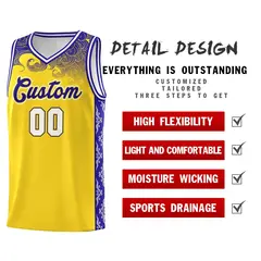 Gold Cloud Pattern Sports Uniform Basketball Jersey Set 2