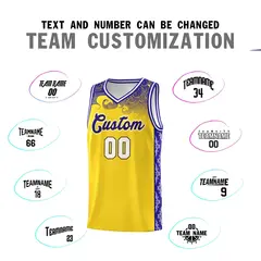 Gold Cloud Pattern Sports Uniform Basketball Jersey Set 4