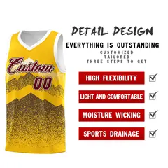 Gold Coffee Mountain Fade Gradient Fashion Basketball Jersey 2
