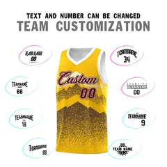 Gold Coffee Mountain Fade Gradient Fashion Basketball Jersey 4