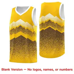 Gold Coffee Mountain Fade Gradient Fashion Basketball Jersey 6