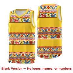 Gold Colorfulflower Mexican Colors Graffiti Basketball Jersey 6