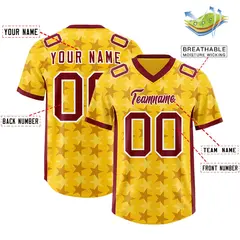 Gold Crimson All Star Graffiti Pattern Football Jersey 2