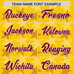 Gold Crimson All Star Graffiti Pattern Football Jersey 3
