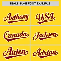 Gold Crimson Flame Outline Side Pattern Baseball Jersey 3