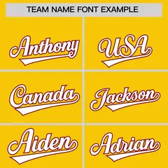 Gold Crimson Gradient Lapel Fashion Baseball Jersey 3