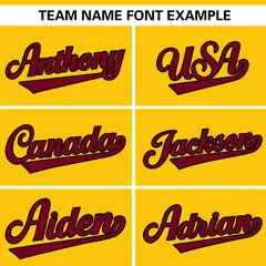 Gold Crimson Gradient Star Pattern Authentic Baseball Jersey 3