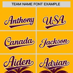 Gold Crimson Graffiti Pattern Bossinia Style Baseball Jersey 3