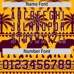 Gold Crimson Graffiti Pattern Bossinia Style Baseball Jersey 4
