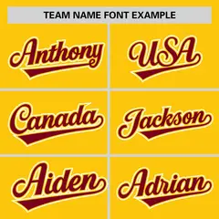 Gold Crimson Half Stripe Authentic Baseball Jersey 3