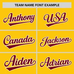 Gold Crimson Horizontal Stripe Pullover Baseball Jersey 3