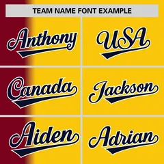 Gold Crimson Pinstripe Gradient Baseball Jersey 3