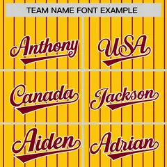 Gold Crimson Pinstripe Raglan Varsity Full-Snap Letterman Baseball Jacket 3
