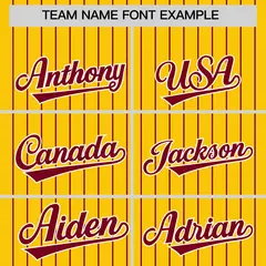 Gold Crimson Pinstripe Two-Tone Authentic Baseball Jersey 3