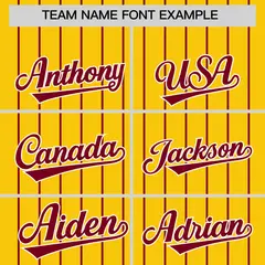 Gold Crimson Pinstripe Two-Tone Authentic Baseball Jersey 3