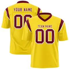 Gold Crimson Shoulder Cut Two-Tone Flag Football Jersey 1
