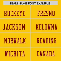 Gold Crimson Shoulder Star Pattern Flag Football Jersey 3