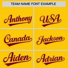 Gold Crimson Star Ribbing Authentic Baseball Jersey 3