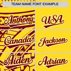 Gold Crimson Tribal Split Baseball Jersey 3
