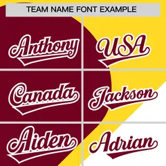 Gold Crimson-White Color Block Half Heart Baseball Jersey 3