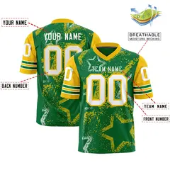 Gold Crimson White Star Pattern Authentic Football Jersey 2