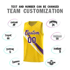 Gold Diagonal Pinstripe Color Block Basketball Jersey 4