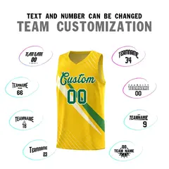 Gold Diagonal Pinstripe Color Block Basketball Jersey 4