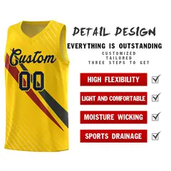 Gold Diagonal Pinstripe Color Block Basketball Jersey 2