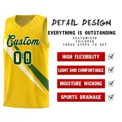Gold Diagonal Pinstripe Color Block Basketball Jersey 2