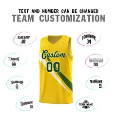 Gold Diagonal Pinstripe Color Block Basketball Jersey 4
