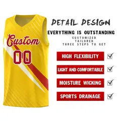 Gold Diagonal Pinstripe Color Block Basketball Jersey 2