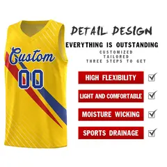 Gold Diagonal Pinstripe Color Block Basketball Jersey 2
