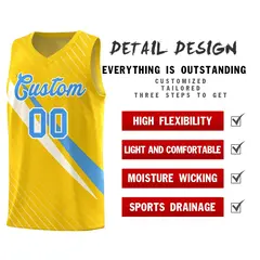 Gold Diagonal Pinstripe Color Block Basketball Jersey 2