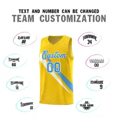 Gold Diagonal Pinstripe Color Block Basketball Jersey 4