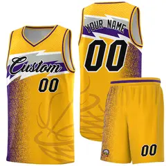 Gold Dot Scatter Graffiti Pattern Basketball Jersey Uniform