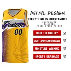 Gold Dot Scatter Graffiti Pattern Basketball Jersey Uniform 4