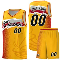 Gold Dot Scatter Graffiti Pattern Basketball Jersey Uniform