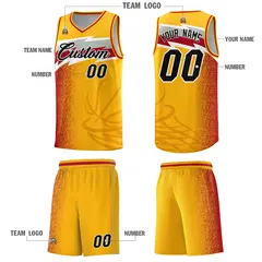 Gold Dot Scatter Graffiti Pattern Basketball Jersey Uniform 2