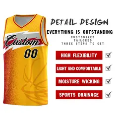 Gold Dot Scatter Graffiti Pattern Basketball Jersey Uniform 4