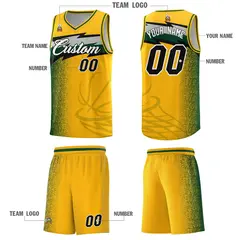 Gold Dot Scatter Graffiti Pattern Basketball Jersey Uniform 2