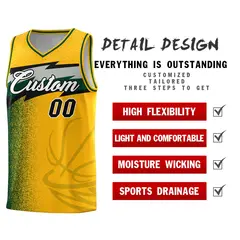 Gold Dot Scatter Graffiti Pattern Basketball Jersey Uniform 4